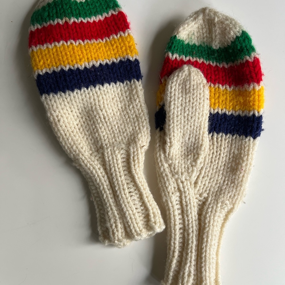 Colorful Striped Vintage Mittens